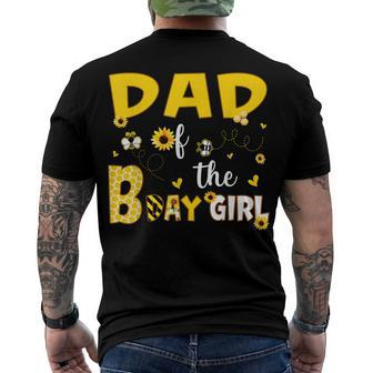 Dad Of The Birthday Girl With Sunflower And Bee Men's T-shirt Back Print - Seseable