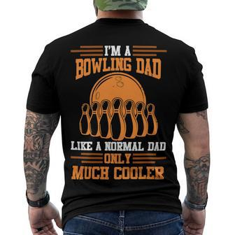 Dad Bowler Papa Fathers Day 28 Bowling Bowler Men's T-shirt Back Print - Seseable