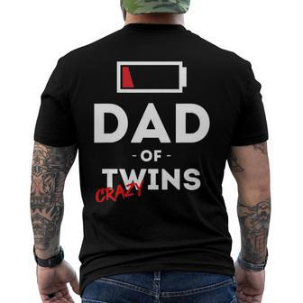 Mens Dad Of Crazy Twins Clothes Father Husband Dad Men Men's Back Print T-shirt | Mazezy