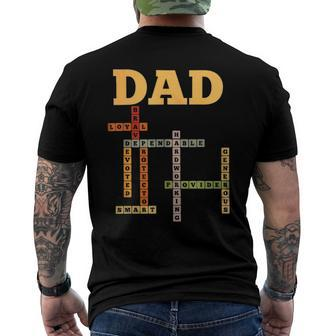 Dad Crossword Puzzle - Fathers Day Love Word Games Saying Men's Back Print T-shirt | Mazezy