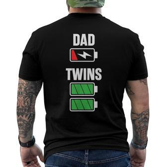 Mens Dad Fathers Day Birthday Twins Twin Dad Men's Back Print T-shirt | Mazezy