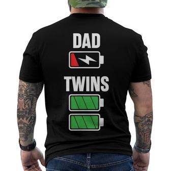 Mens Dad Fathers Day Birthday Twins Twin Dad Men's T-shirt Back Print - Seseable