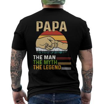 Mens Dad For Fathers Day Man-Myth The Legend Papa Men's Back Print T-shirt | Mazezy