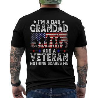 Mens Im A Dad Grandad And A Veteran For Dad Fathers Day Men's Back Print T-shirt | Mazezy