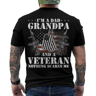 I Am A Dad Grandpa Veteran Fathers Day Men's Back Print T-shirt | Mazezy