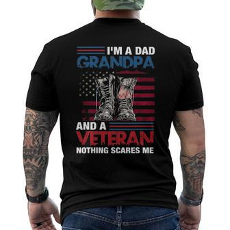 Im A Dad Grandpa And A Veteran Nothing Scares Me Men's Back Print T-shirt | Mazezy