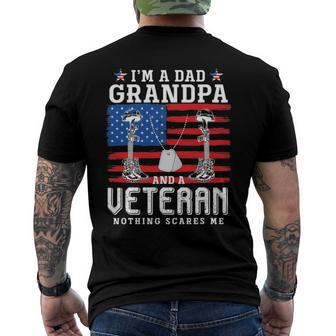 Im A Dad Grandpa And Veteran Nothing Scares Me Veterans Day Men's Back Print T-shirt | Mazezy