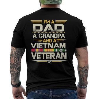 Dad Grandpa Vietnam Veteran Vintage Mens Men's Back Print T-shirt | Mazezy