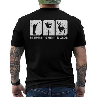 Mens Dad Hunter Myth Legend Hunting Archery Deer Hunter Men Men's Back Print T-shirt | Mazezy