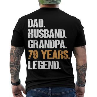 Mens Dad Husband Grandpa 70 Years Legend Birthday 70 Years Old Men's T-shirt Back Print - Seseable