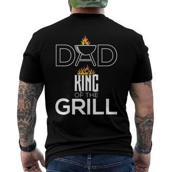 Dad King Of The Grill Bbq Fathers Day Barbecue Men's Back Print T-shirt | Mazezy