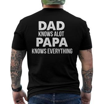 Dad Knows A Lot Papa Knows Everything Men's Back Print T-shirt | Mazezy