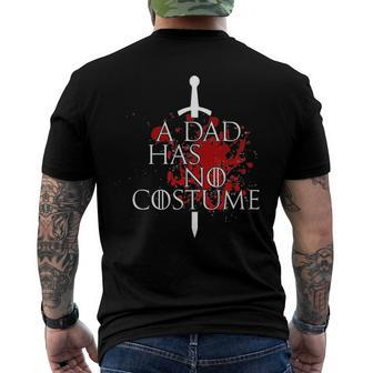 A Dad Has No Costume - Halloween Men's Back Print T-shirt | Mazezy