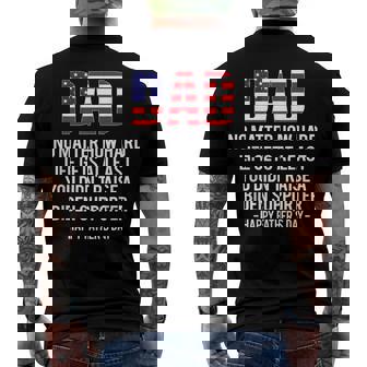 Dad No Matter How Hard Life Gets At Least Happy Fathers Day Men's Back Print T-shirt | Mazezy