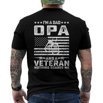 Im A Dad Opa And A Veteran Nothing Scares Me Men's Back Print T-shirt | Mazezy UK