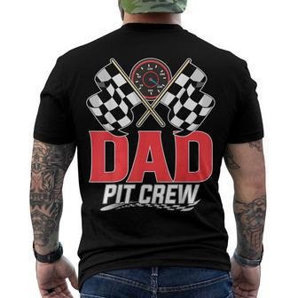 Dad Pit Crew Race Car Birthday Party Racing Family Men's T-shirt Back Print - Seseable