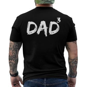 Dad To The Third Power Mens Pregnancy Announcement Dad Cubed Men's Back Print T-shirt | Mazezy