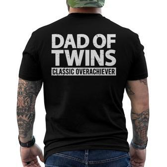 Mens Dad Of Twins Classic Overachiever Twin Dad To Be 2022 New Dad Men's Back Print T-shirt | Mazezy