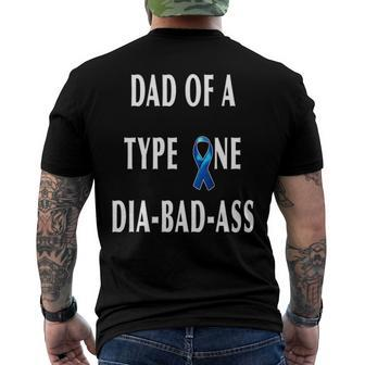 Dad Of A Type One Dia Bad Ass Diabetic Son Or Daughter Men's Back Print T-shirt | Mazezy