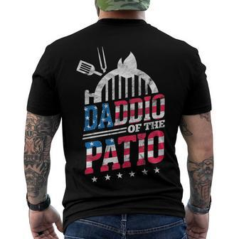 Daddio Of The Patio Usa Flag Patriotic Bbq Dad 4Th Of July Men's T-shirt Back Print - Seseable