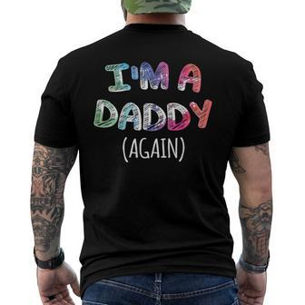 Mens Im A Daddy Again For Men Pregnancy Announcement Dad Men's Back Print T-shirt | Mazezy CA