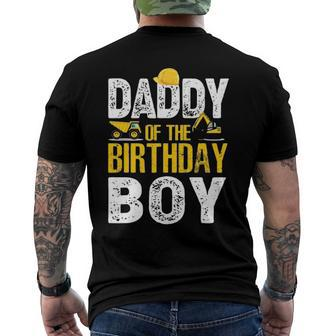 Daddy Of The Bday Boy Construction Bday Party Hat Men Men's Back Print T-shirt | Mazezy