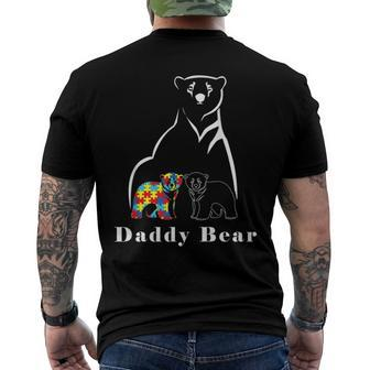 Daddy Bear Autism Awareness Daddy Grandma Men Men's Back Print T-shirt | Mazezy