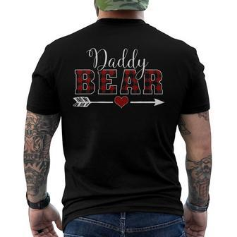 Daddy Bear Buffalo Plaid Arrow Heart Christmas Pajama Men's Back Print T-shirt | Mazezy UK