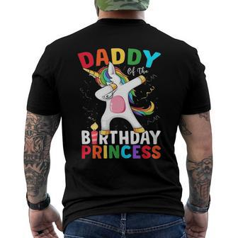 Daddy Of The Birthday Princess Unicorn Dabbing Men's Back Print T-shirt | Mazezy AU