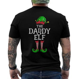 Daddy Elf Matching Family Group Christmas Party Pajama Men's Back Print T-shirt | Mazezy