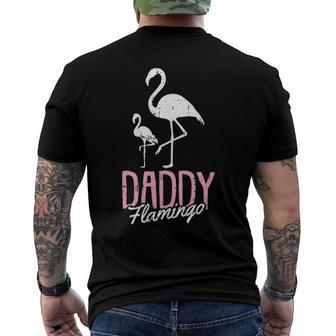 Daddy Flamingo Fathers Day Cute Bird Summer Papa Dad-A Pops Men's Back Print T-shirt | Mazezy