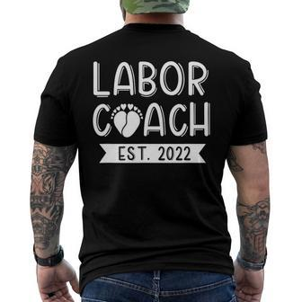 Daddy Labor Coach Est 2022 Baby Announcement Dad To Be Men's Back Print T-shirt | Mazezy