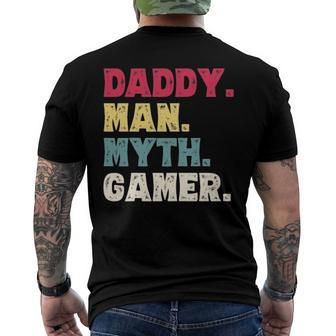 Daddy Man Myth Gamer Fathers Day Gaming Dad Men's Back Print T-shirt | Mazezy