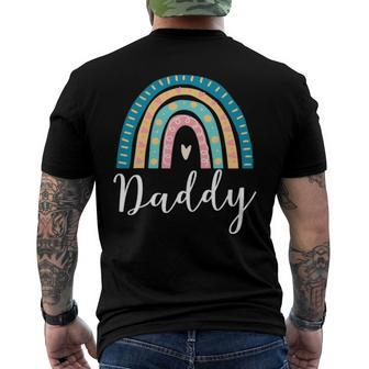 Mens Daddy Rainbow For Men Dad Family Matching Birthday Men's Back Print T-shirt | Mazezy