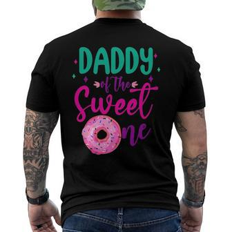 Daddy Of Sweet One 1St Birthday Party Matching Family Donut Men's Back Print T-shirt | Mazezy