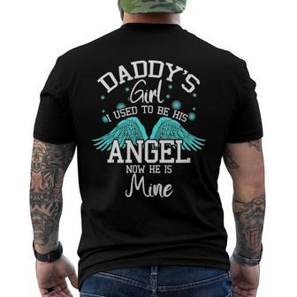 Daddys Girl I Used To Be His Angel Now He Is Mine Daughter Men's Back Print T-shirt | Mazezy