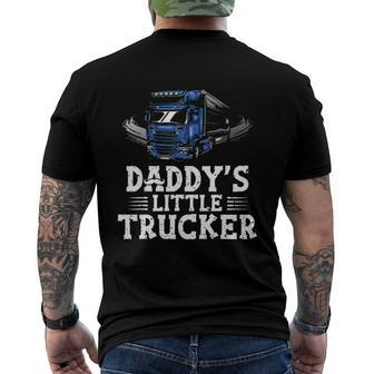 Daddys Little Trucker Truck Driver Trucking Boys Girls Men's Back Print T-shirt | Mazezy