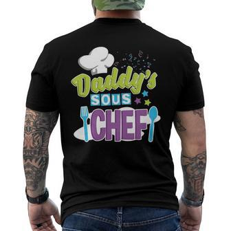 Daddys Sous Chef Kids Cooking Men's Back Print T-shirt | Mazezy