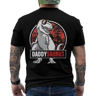 Daddysaurus Fathers Day rex Daddy Saurus Men Men's Back Print T-shirt | Mazezy