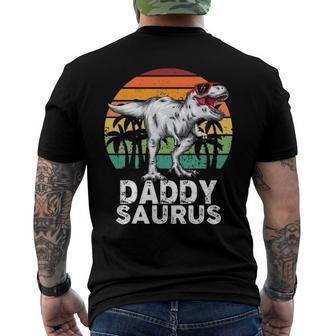 Daddysaurus rex Dinosaur Dad Saurus Family Matching Men's Back Print T-shirt | Mazezy