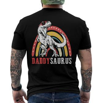 Daddysaurusrex Rainbow Daddy Saurus Family Matching Men's Back Print T-shirt | Mazezy