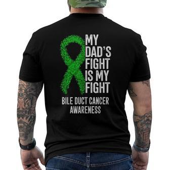 My Dads Fight Is My Fight Bile Duct Cancer Awareness Men's Back Print T-shirt | Mazezy