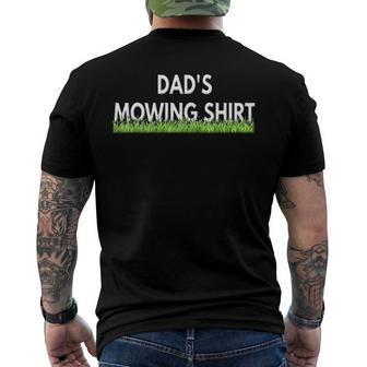 Dads Lawn Mowing Lawn Mower Men's Back Print T-shirt | Mazezy