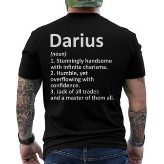 Darius Definition Personalized Name Birthday Idea Men's Back Print T-shirt | Mazezy