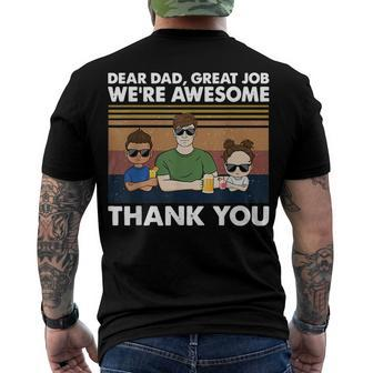 Dear Dad Great Job Were Awesome Thank You Men's Back Print T-shirt | Mazezy CA