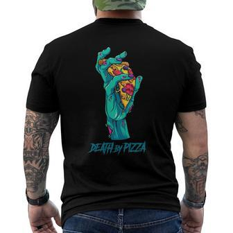 Death By Pizza - Pizza Lover Halloween Costume Men's Back Print T-shirt | Mazezy