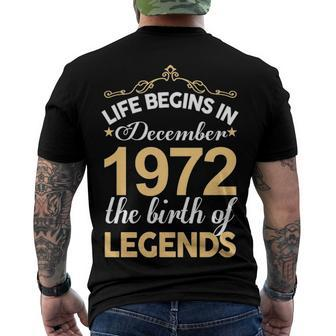 December 1972 Birthday Life Begins In December 1972 V2 Men's T-Shirt Back Print - Seseable