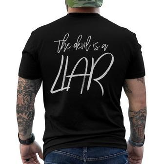 The Devil Is A Liar Christian Faith Inspirational Men's Back Print T-shirt | Mazezy