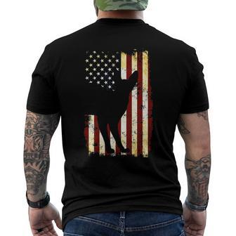 Devon Rex Silhouette American Flag 4Th Of July Men's Back Print T-shirt | Mazezy