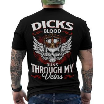Dicks Blood Runs Through My Veins Name V2 Men's Crewneck Short Sleeve Back Print T-shirt - Monsterry